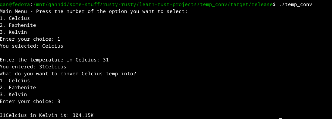 Temperature Converter Rust